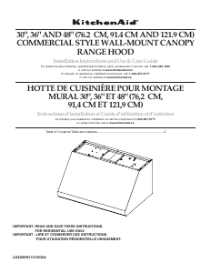 Mode d’emploi KitchenAid KVWC906JSS Hotte aspirante