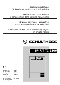 Mode d’emploi Schulthess Spirit TA 5306 Sèche-linge