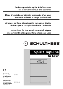 Handleiding Schulthess Spirit TA 6257 Wasdroger