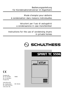 Manuale Schulthess Spirit TC 5596 Asciugatrice