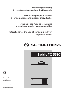 Manuale Schulthess Spirit TC 5597 Asciugatrice