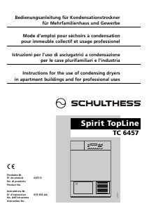 Manuale Schulthess Spirit TC 6457 Asciugatrice