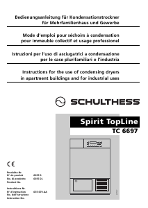 Manual Schulthess Spirit TC 6697 Dryer