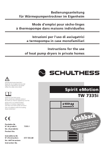 Mode d’emploi Schulthess Spirit TopLine TW 7335i Sèche-linge