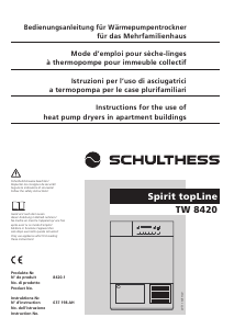 Manuale Schulthess Spirit TopLine TW 8420 Asciugatrice