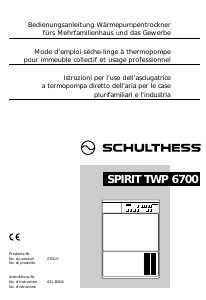 Bedienungsanleitung Schulthess Spirit TWP 6700 Trockner