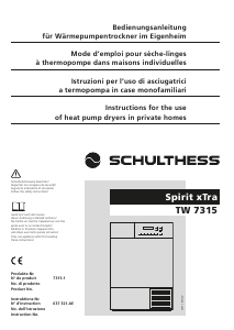 Manuale Schulthess Spirit xTra TW 7315 Asciugatrice