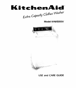 Manual KitchenAid KAWE850VAL1 Washing Machine