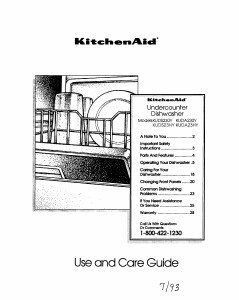 Handleiding KitchenAid KUDA23HYAL0 Vaatwasser