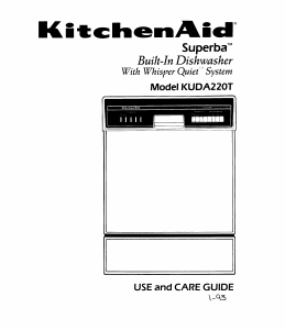 Handleiding KitchenAid KUDA220TWH3 Superba Vaatwasser