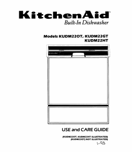 Manual KitchenAid KUDM22HT0 Dishwasher