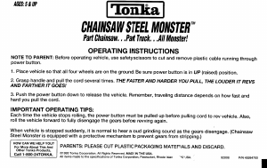 Manual Hasbro Tonka Chainsaw Steel Monster
