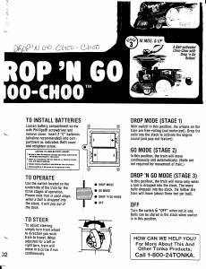 Manual Hasbro Tonka Drop n Go Choo-Choo