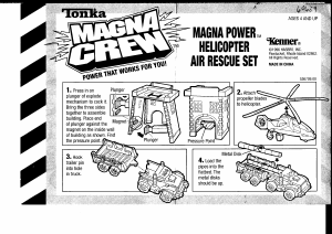 Manual Hasbro Tonka Magna Crew Magna Power Helicopter Air Rescue Set