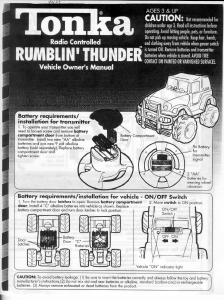 Manual Hasbro Tonka Rumblin Thunder