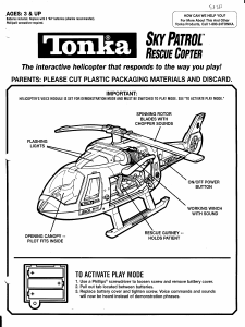 Manual Hasbro Tonka Sky Patrol Rescue Copter