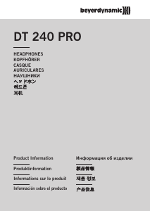 Mode d’emploi Beyerdynamic DT 240 PRO Casque