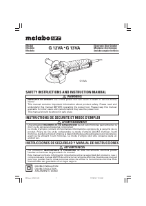 Mode d’emploi Metabo G 12VA Meuleuse angulaire