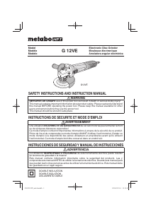 Manual Metabo G 12VE Angle Grinder