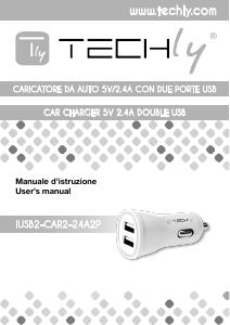 Manuale Techly IUSB2-CAR2-24A2P Caricabatteria per auto