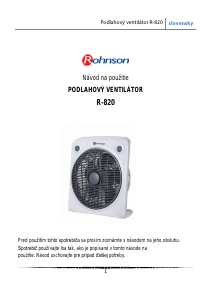 Návod Rohnson R-820 Ventilátor