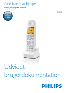 Brugsanvisning Philips D4050W Trådløs telefon