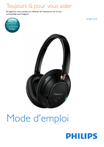 Mode d’emploi Philips SHB7250WT Casque