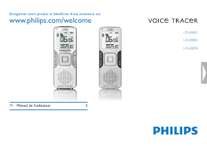Mode d’emploi Philips LFH0884 Voice Tracer Enregistreur numérique