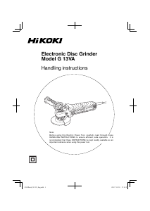 Manual Hikoki G 13VA Angle Grinder