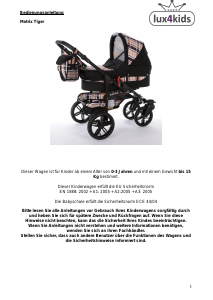 Bedienungsanleitung lux4kids Matrix Tiger Kinderwagen