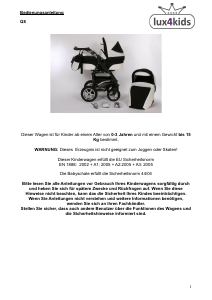 Bedienungsanleitung lux4kids Q8 Kinderwagen