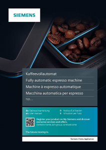 Manual Siemens TQ503D01 Espresso Machine