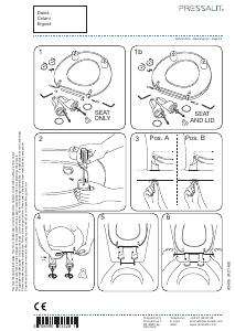 Manual Pressalit Projecta Pro Assento de sanita