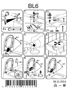 Manual Pressalit Sway D Capac de toaletă