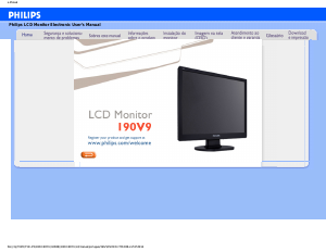 Manual Philips 190V9FB Monitor LCD