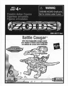 Manual Hasbro Zoids Battle Cougar