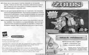 Manual de uso Hasbro Zoids Black Rhimos