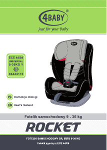 Instrukcja 4Baby Rocket Fotelik samochodowy