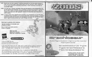 Mode d’emploi Hasbro Zoids Brachiosaur