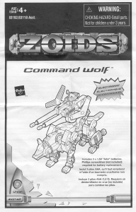 Manual de uso Hasbro Zoids Command Wolf