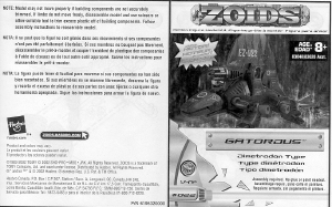 Manual de uso Hasbro Zoids Gatordus