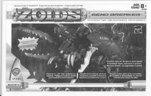 Mode d’emploi Hasbro Zoids Geno Breaker