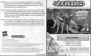 Mode d’emploi Hasbro Zoids Gusak