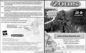 Mode d’emploi Hasbro Zoids Iguanasaur