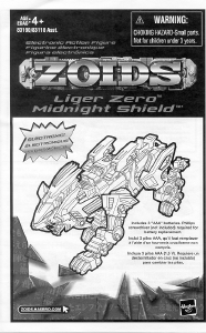 Mode d’emploi Hasbro Zoids Liger Zero Midnight Shield
