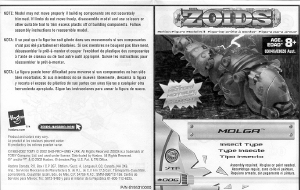 Mode d’emploi Hasbro Zoids Molga