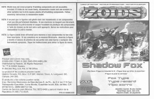 Manual Hasbro Zoids Shadow Fox