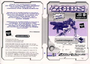 Manual Hasbro Zoids Unenlagia