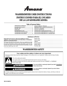 Handleiding Amana 1DNET3205TQ0 Was-droog combinatie