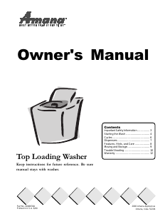 Manual Amana ALW480DAW Washing Machine
